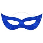 Máscara Gatinha Holográfica Azul C/ 12 Unidades