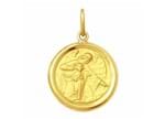 Medalha Anjo da Guarda Redonda Média Ouro Amarelo