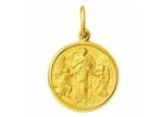 Medalha Desatadora dos Nós Redonda Média Ouro Amarelo