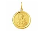 Medalha Sagrado Coração de Jesus Redonda Média Ouro Amarelo