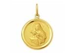 Medalha Santa Rita Redonda Média Ouro Amarelo