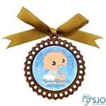 Medalhão de Madeira para Lembrancinha de Nascimento | SJO Artigos Religiosos