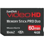 Memory Stick Pro Duo 4GB - Vídeo HD - Sandisk