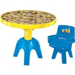Mesa com Cadeira Minions com Tampa e Divisórias - Amarelo - 2795 - Líder