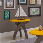Mesa de Apoio Lateral Moderna Jade Artely Canela/amarelo