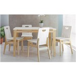 Mesa de Jantar com 4 Cadeiras de Madeira Tucupi 120cm - Acabamento Stain Natural