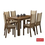 Mesa de Jantar com 6 Cadeiras Madesa Tabáta Rustic/Crema e Pérola