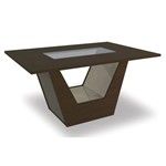 Mesa de Jantar Verbena Kappesberg com Tampo 150X105cm - Walnut Fosco/Bronze