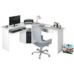 Mesa Escrivaninha Estacão de Trabalho Gamer Branca -Zanzini