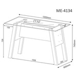 Mesa para Computador com Tampo de Vidro Me4134– Tecno Mobili - Nogal