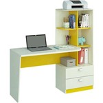 Mesa para Computador Elisa Branco e Amarelo