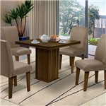 Mesa para Sala de Jantar com 4 Cadeiras Saint Thomas – Dobuê Movelaria - Castanho / Mascavo