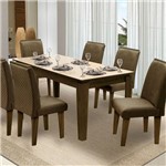 Mesa para Sala de Jantar Saint Michel com 6 Cadeiras – Dobuê Movelaria - Castanho / Bege / Cacau