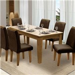 Mesa para Sala de Jantar Saint Michel com 6 Cadeiras – Dobuê Movelaria - Mell / Bege / Chocolate