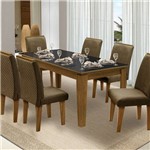 Mesa para Sala de Jantar Saint Michel com 6 Cadeiras – Dobuê Movelaria - Mell / Preto / Cacau