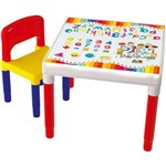 Mesinha Infantil Bell Toy Mesinha Escolar - 1 Cadeira e 5 Peças - Colorida