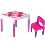 Mesinha Infantil Bell Toy Multiatividades Debbie - 1 Cadeira - Rosa/lilás