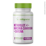 Metabolize 4 300mg + Garcínia Cambogia 500mg + Cafeína 100mg - 60 Cápsulas