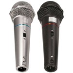 Microfone Csr-505 Duplo com Fio 1 Preto e 1 Prata