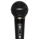 Microfone Dinâmica Profissional Leson Sm58 B com Fio 5mts