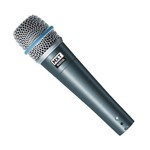 Microfone Dinâmico Pro Btm-57a Metal - Profissional com Cabo 3 Metros O.d.5.0 Mm