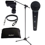 Microfone Leson Sm58 P4 BLK + Pedestal Ibox