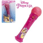 Microfone Musical Infantil Princesas com Luz a Pilha na Cartela