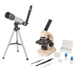 Microscópio Biológico Monocular 70x Á 400x + Telescópio Astronômico, Kit
