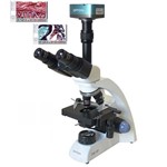 Microscópio Biológico Trinocular com Câmera 1.3MP