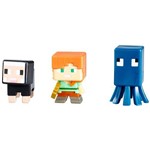 Minecraft - Mini Figuras com 3 - Lula, Alex, Ovelha Negra Ckh40