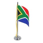 Mini Bandeira de Mesa África do Sul 15 Cm Poliéster