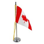 Mini Bandeira de Mesa Canadá 15 Cm Poliéster