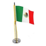 Mini Bandeira de Mesa da México 15 Cm Poliéster
