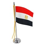 Mini Bandeira de Mesa Egito 15 Cm Poliéster