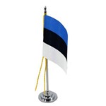 Mini Bandeira de Mesa Estônia 15 Cm Poliéster