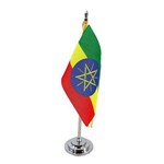 Mini Bandeira de Mesa Etiópia 15 Cm Poliéster