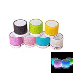 Mini Caixa de Som Portátil Bluetooth Luminária Led Craquelada - Rosa