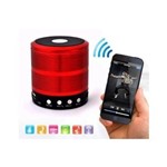 Mini Caixa de Som Portatil Speaker Ws-887- Vermelho