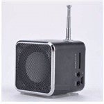 Mini Caixa de Som Preto Speaker Áudio USB Portátil Mp3 Fm