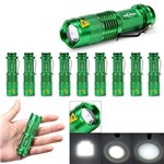 Mini Flash Light Resistente a Água Pacote com 10 Unidades 300 Lumens (verde) Bivolt