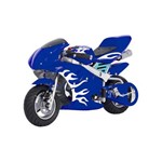 Mini Moto 49cc Racer Speed a Gasolina 2 Tempos WVPR-204 Azul - Importway