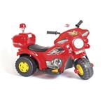 Mini Moto Elétrica Police Vermelha 1346 - Unitoys