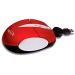 Mini Mouse Retrátil Soft C/ Acabamento Emborrachado - Vermelho - New Link