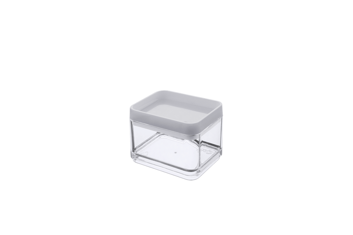 Mini Pote 100 Ml - MOD 7,3 X 5,5 X 5,5 Cm Cristal com Branco Coza