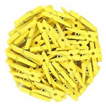 Mini Pregadores Amarelo - Tamanho 2,5 Cm - 100 Unid