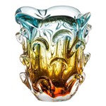 Mini Vaso de Murano com Aspente - Cristal Azul com Âmbar São Marcos