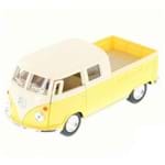 Miniatura 1963 Volkswagen Kombi Pickup Cabine Dupla Escala 1:34 Amarelo Pastel