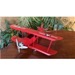Miniatura Avião 35 Cm - Monomotor Vermelho - Retrô Vintage