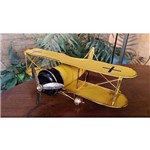 Miniatura Avião Amarelo - 31 Cm - Estilo Retrô Vintage