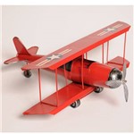 Miniatura Avião Biplano Vermelho